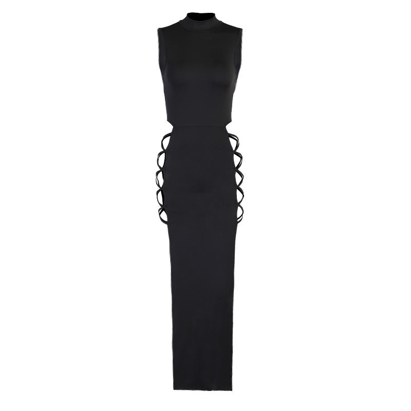 Vest Bandage Dress High Split Bandage Dress