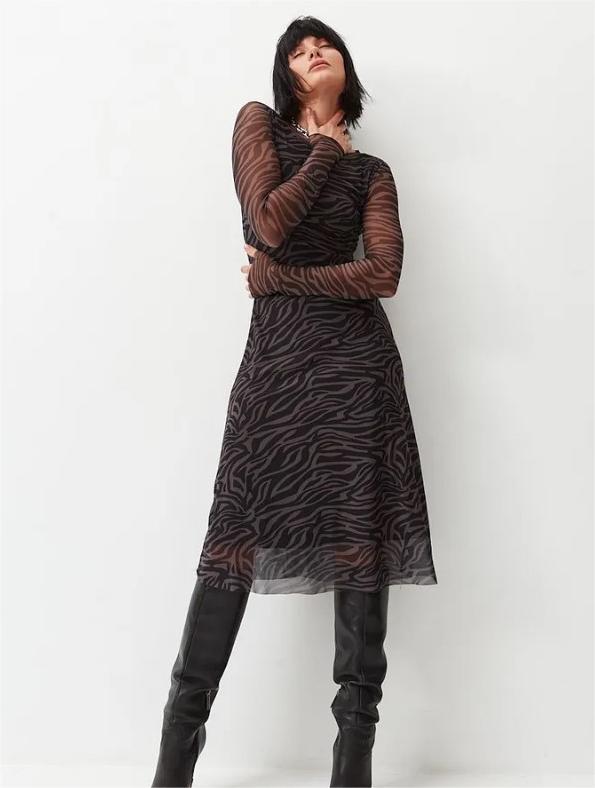 True Hues Stylish Velvet Dress Stripe / Xs Dressy Dresses