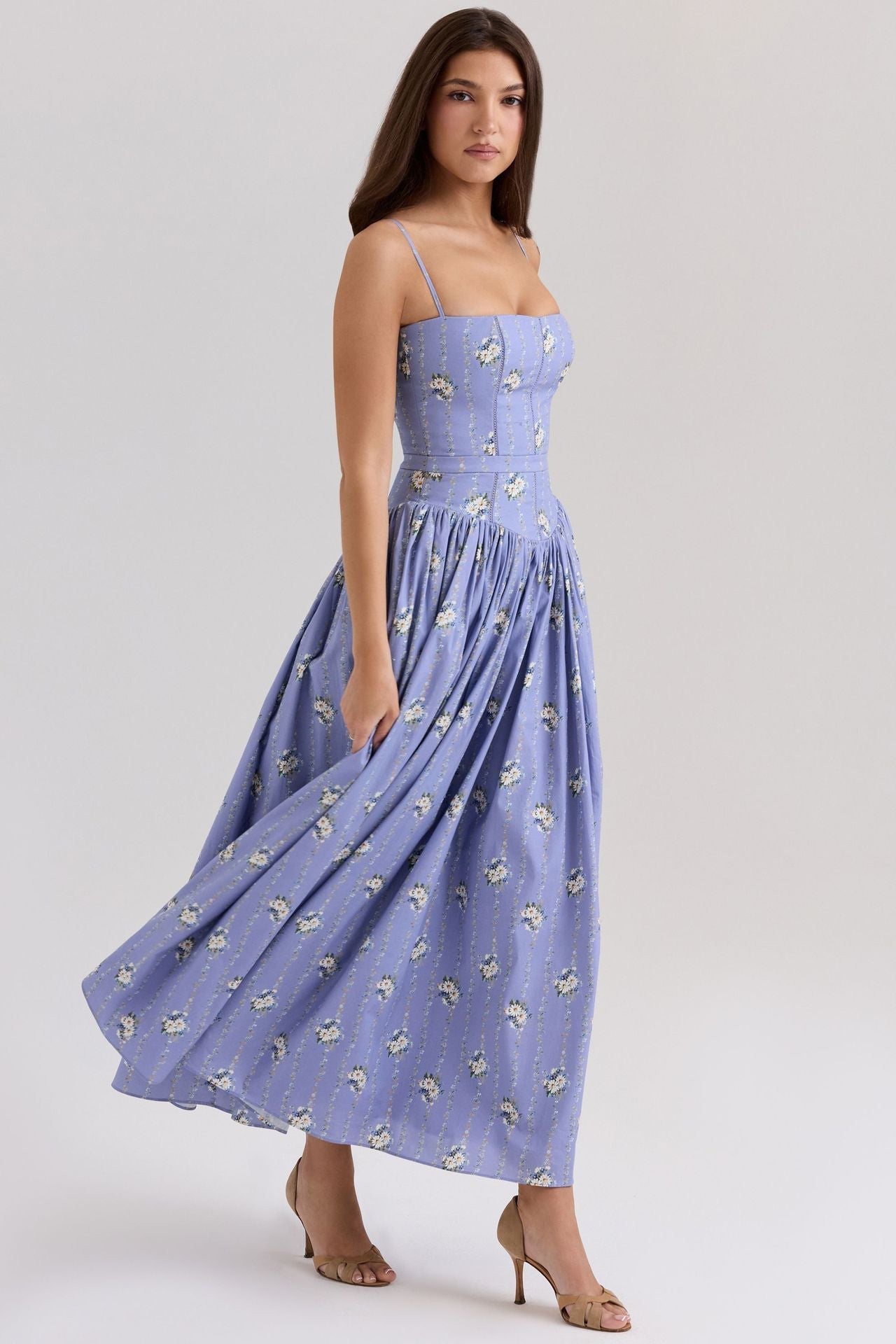 Ditsy Floral Slim Fit Slip Dress