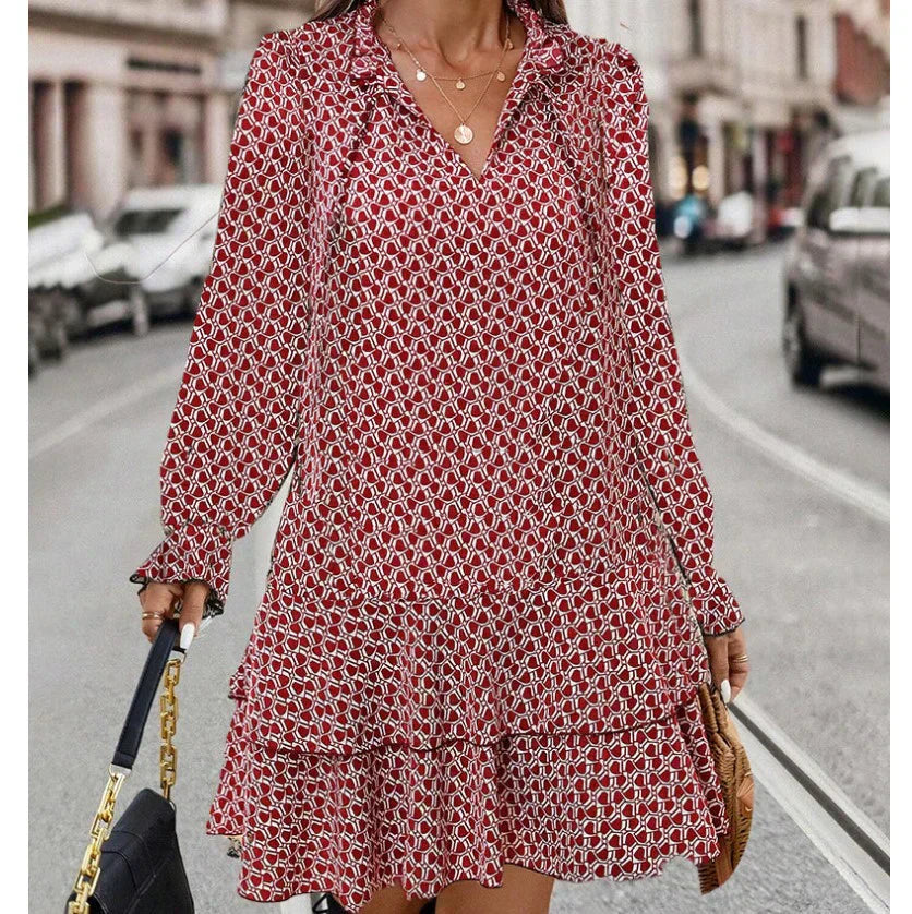 Violeta Womens Long Sleeved Dress with Relaxed Fit and Boutique Fashion Look
