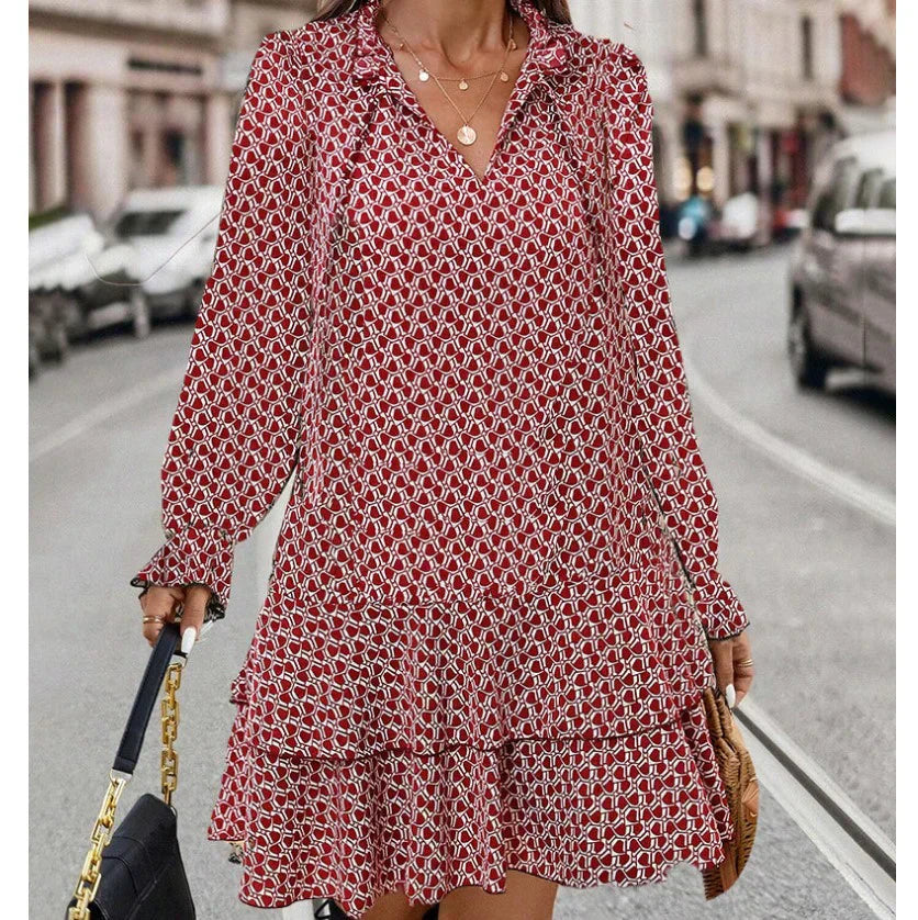 Violeta Womens Long Sleeved Dress with Relaxed Fit and Boutique Fashion Look
