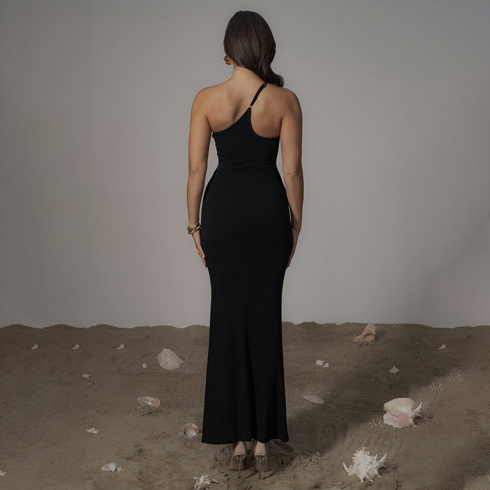 One Shoulder Backless Dress