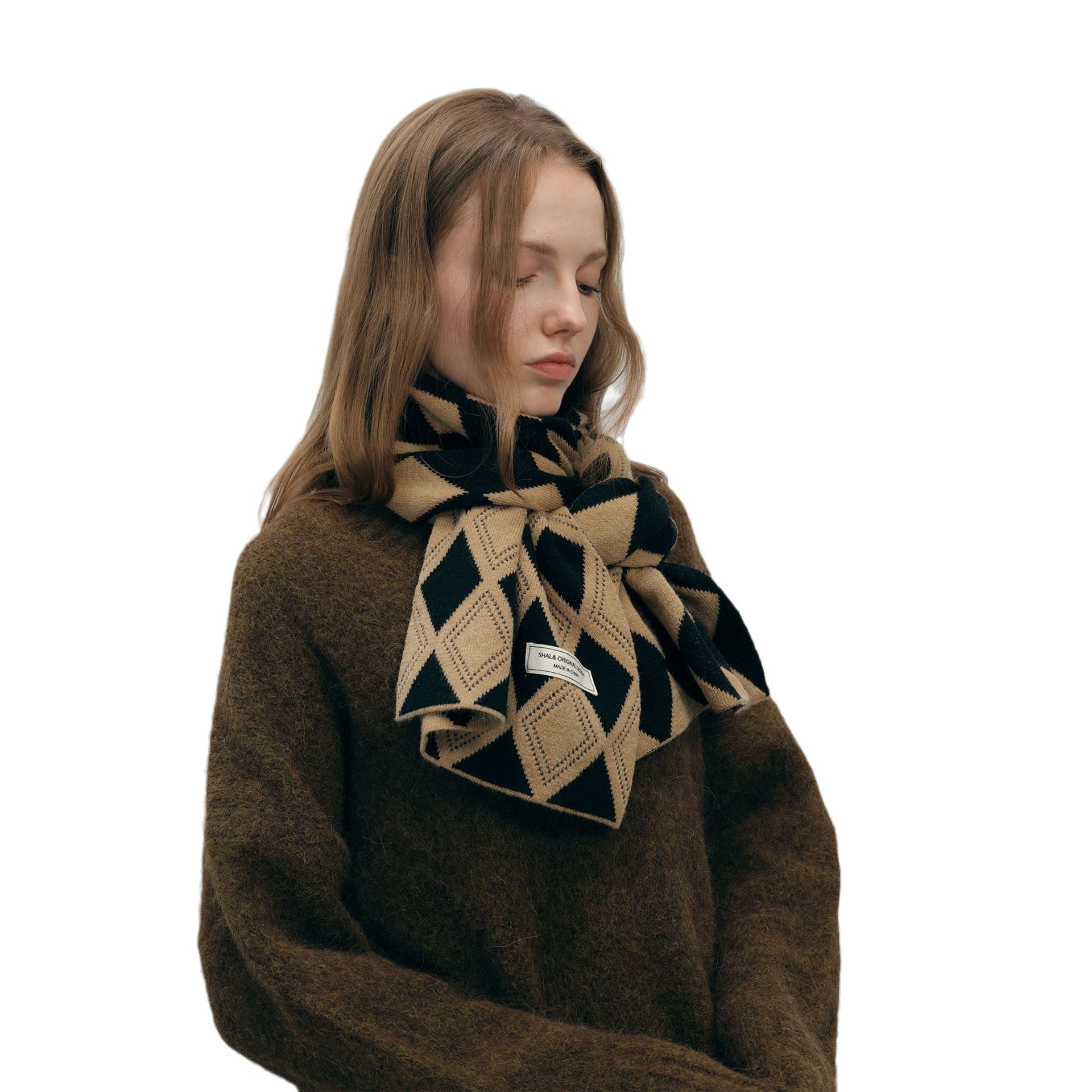 Niche Designer Versatile Warm Highend Knitted Scarf