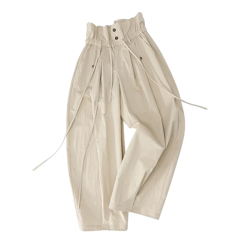 Wide-Leg Paper Bag Trousers