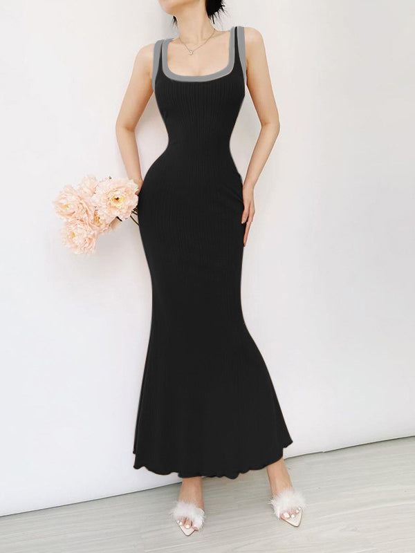 Black Bodycon Dress With Cut Out Detail S / Black Long Bodycon Dress