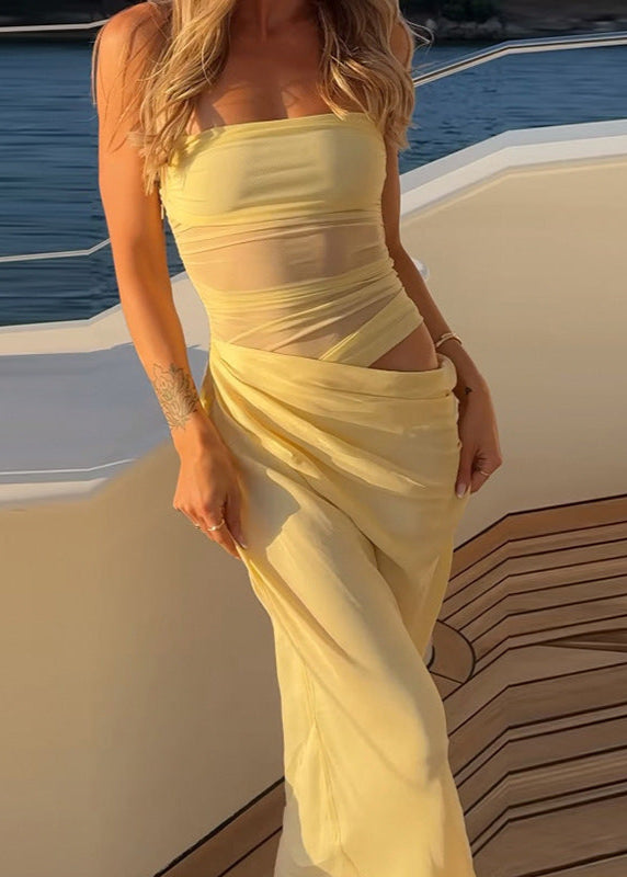 Celeste Off Shoulder Ruched Maxi Dress