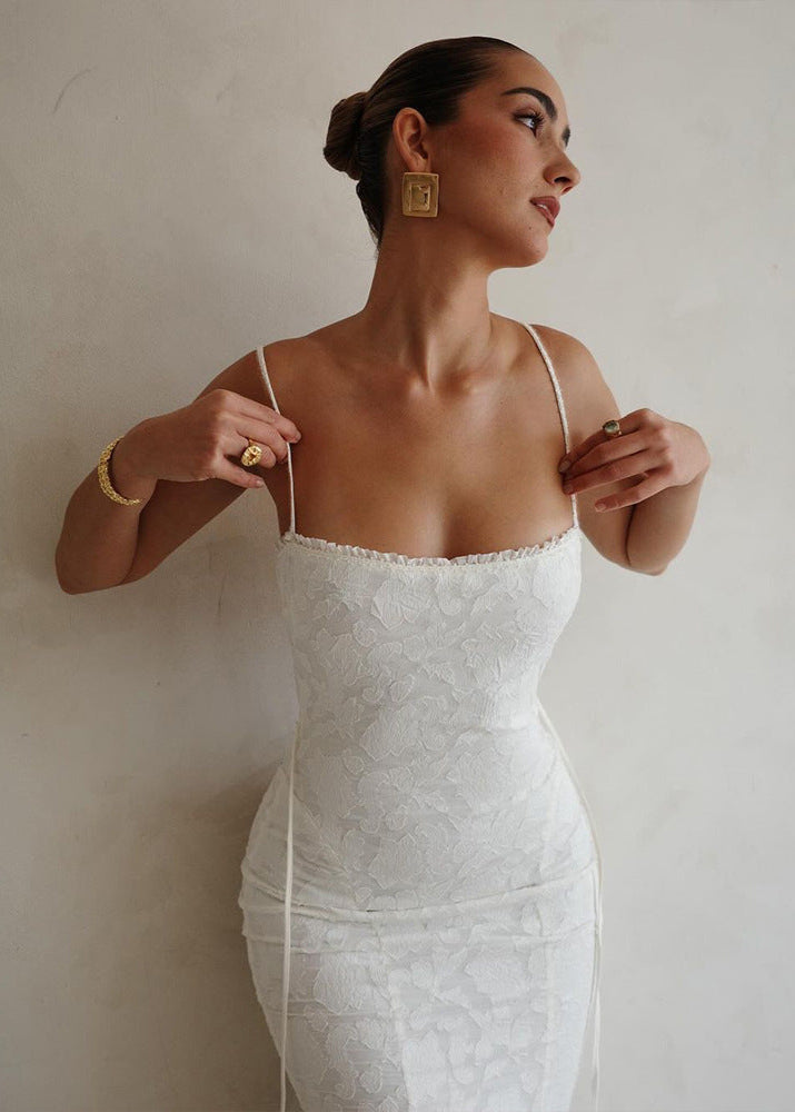Seraphina Lace Back Satin Maxi Dress