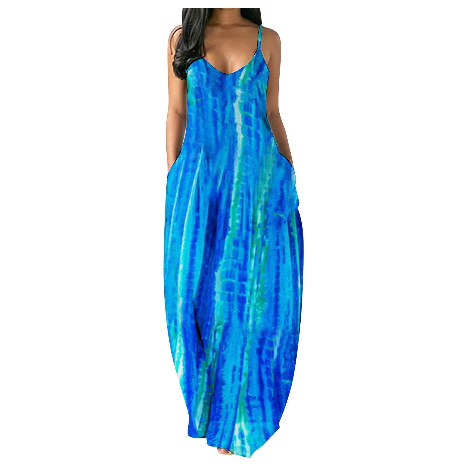 Ivanna Minimalist Women's Floral Maxi Dress with Adjustable Straps Premium Wardrobe Essential