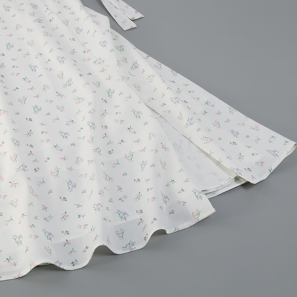 Suspender Ivory Print Dress