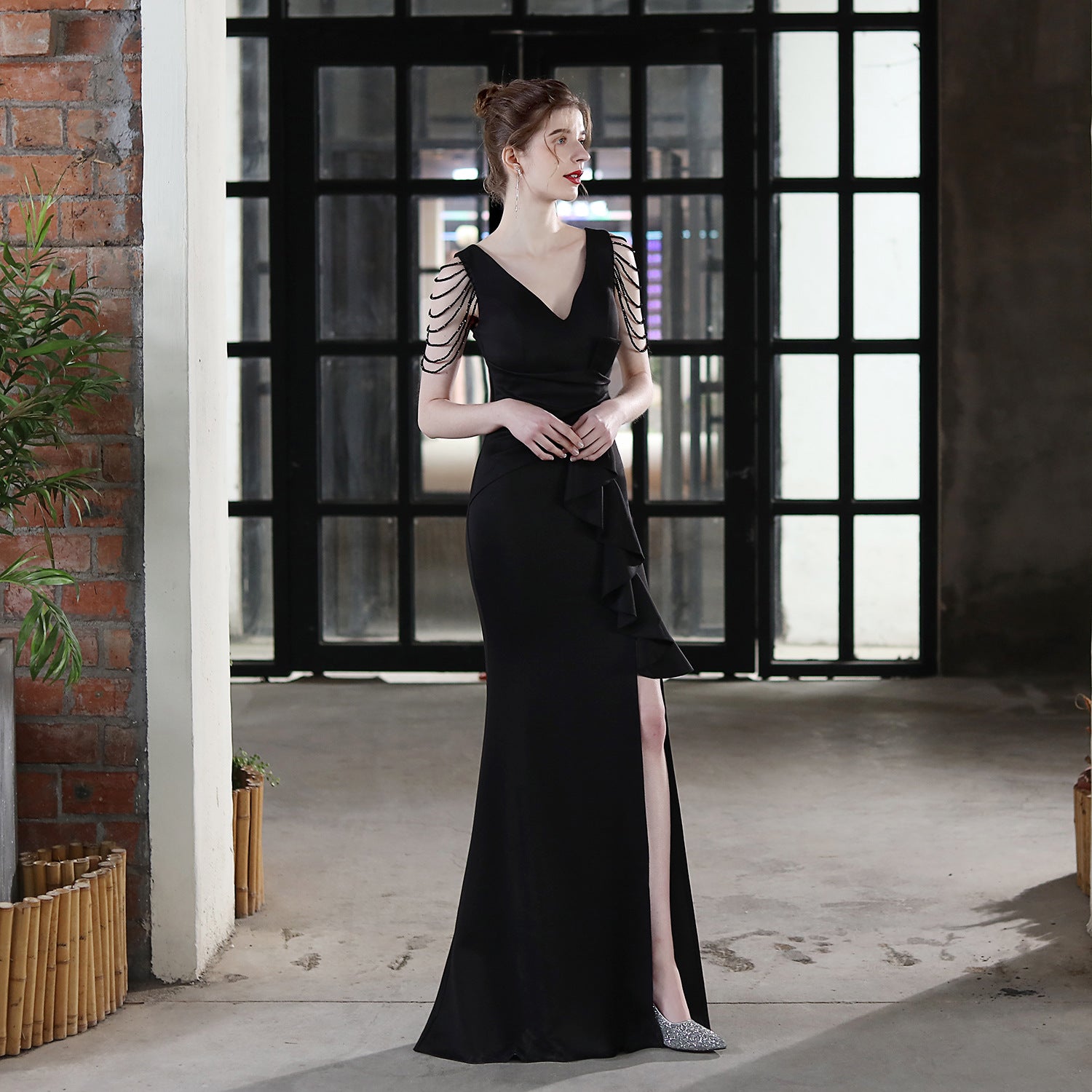 Toast Dress Bride Long Sling Appreciation Dinner Slim-Fit Fishtail Wedding Car Model Exhibition Dress
