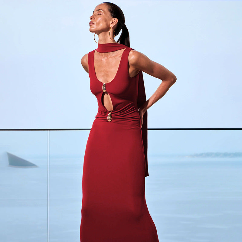 U-Neck Party Dress �Timeless & Flowy Style