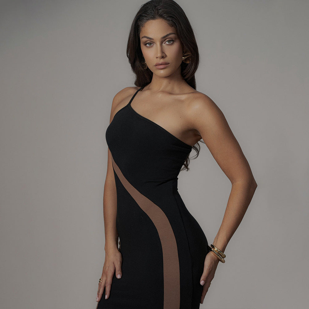One Shoulder Backless Dress