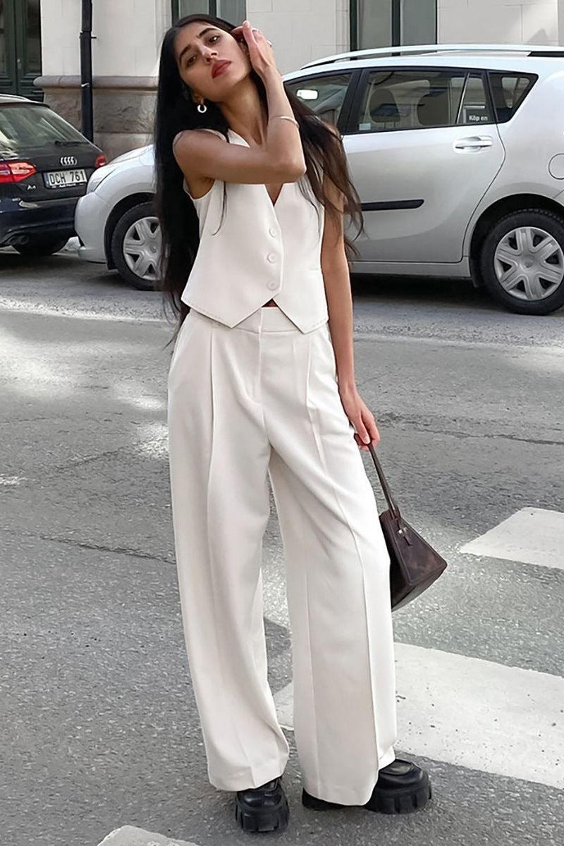 V-Neck Sleeveless Vest Trousers High-End Suit