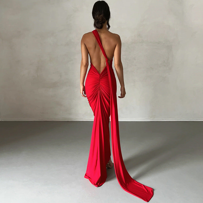 Halterneck Sleeveless Open Back Dress