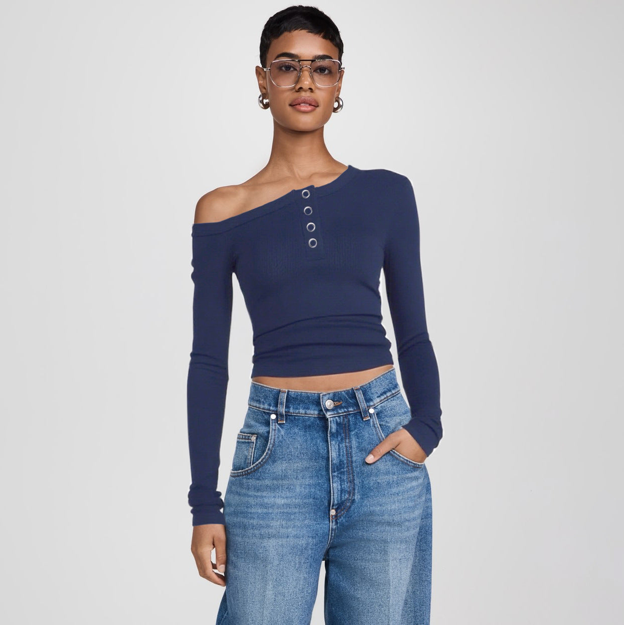 Individual Stylish Off-Shoulder Top