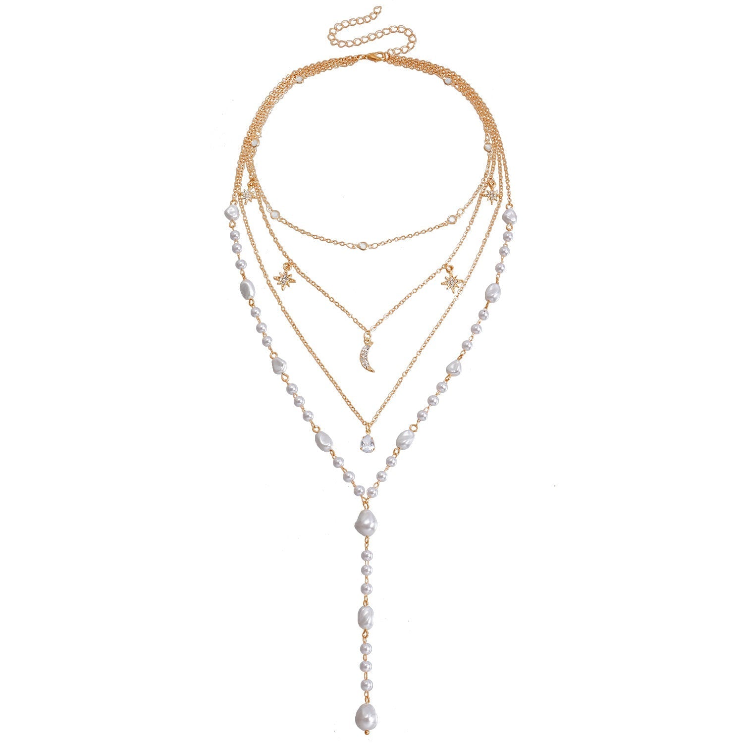 Multilayer High Gloss Baroque Heart Pearl Necklace