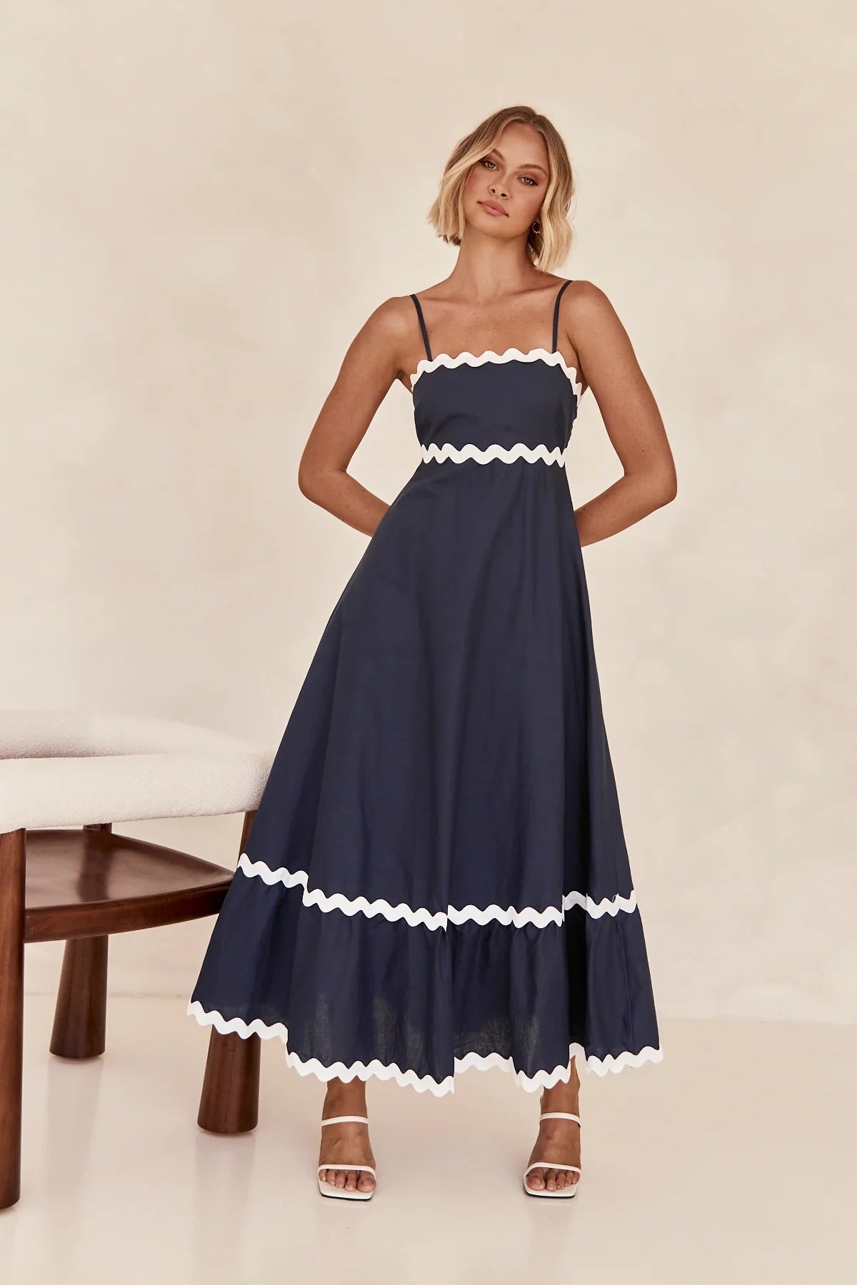Nora Luxe Contrast Long Capri Dress Evening Wear Edit