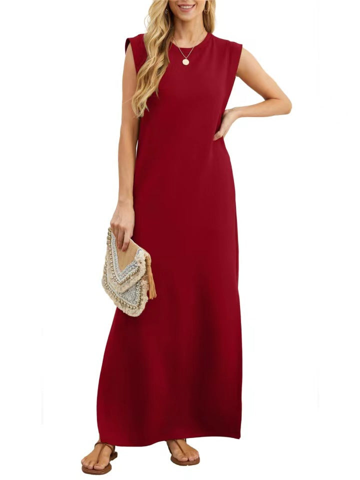 Linen & Cotton Pocketed Maxi Dress