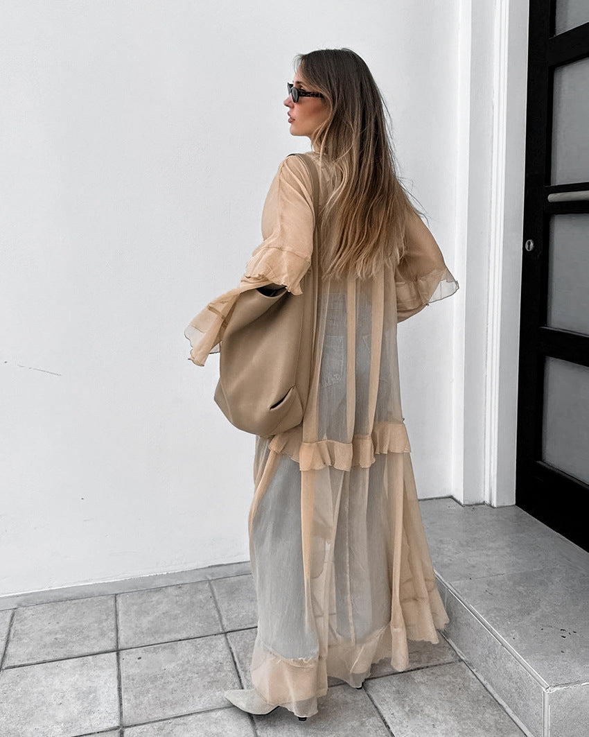 Ronnie Sheer Dress - Khaki