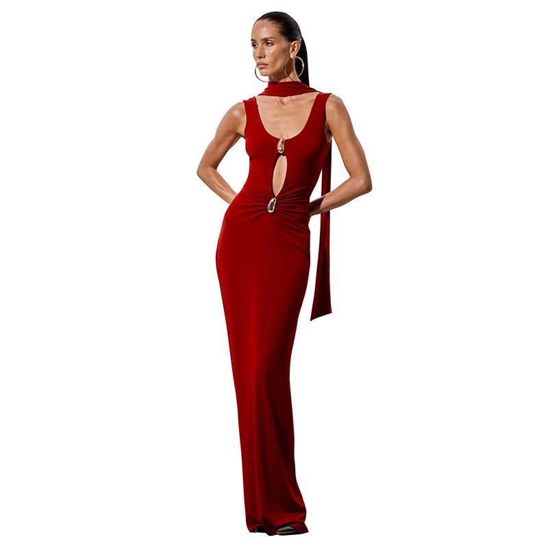 U-Neck Party Dress �Timeless & Flowy Style