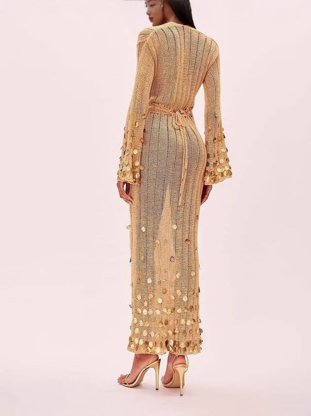 Celeste Gold Sequin Gown
