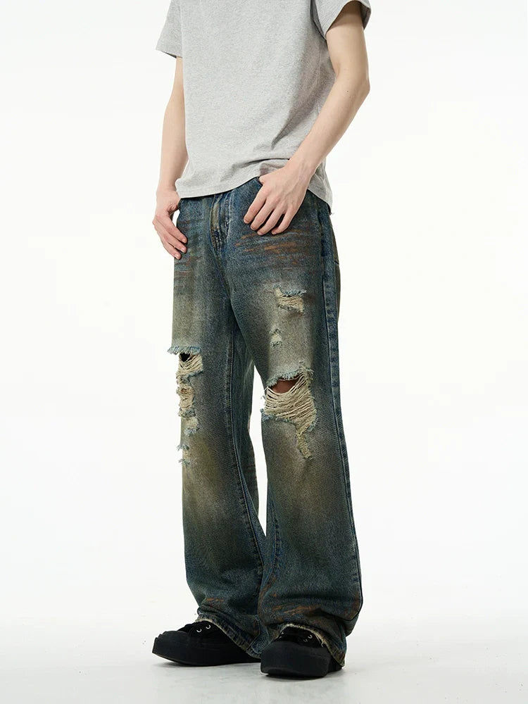 Distressed Baggy Ripped Denim Jeans