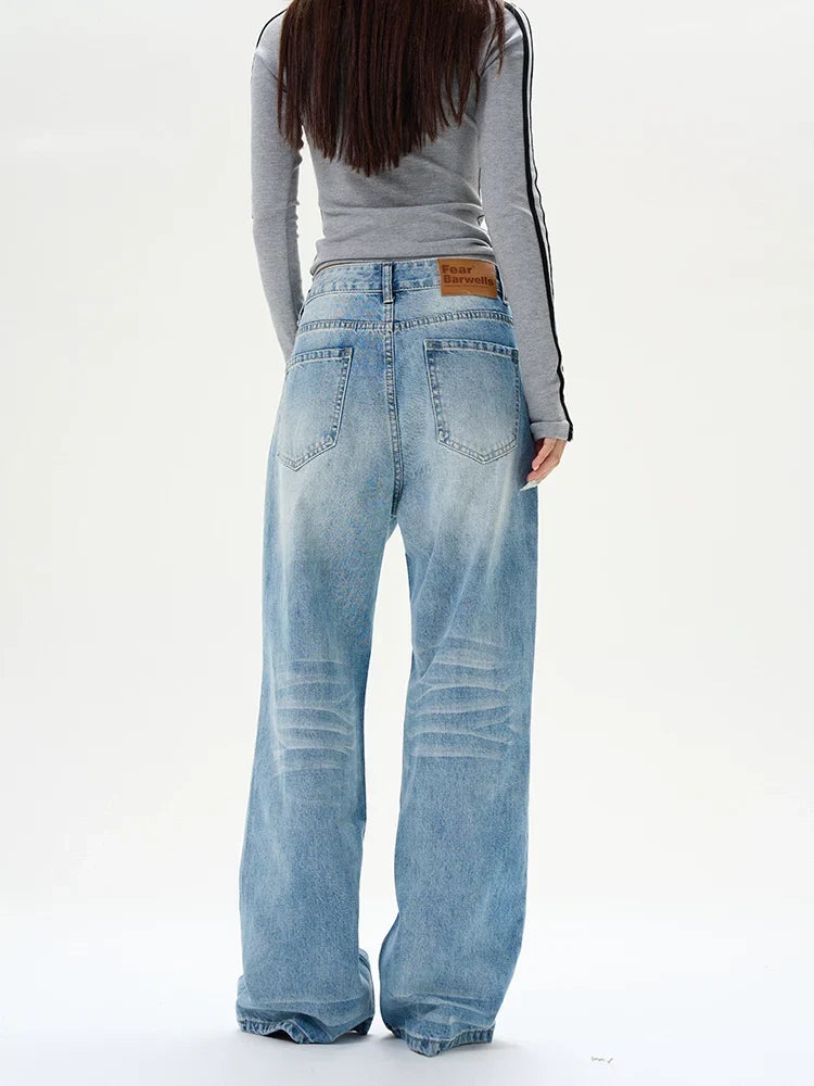 Light Wash Mid-Rise Wide-Leg Jeans