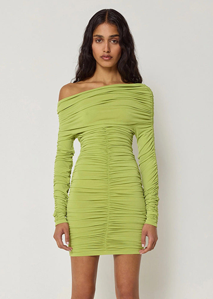 Selene Ruched Off Shoulder Bodycon Dress