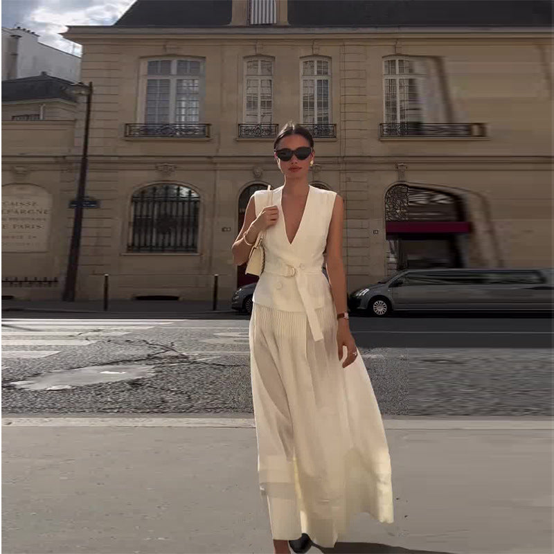 Milagros Elevated White Dress Evening Wear Edit
