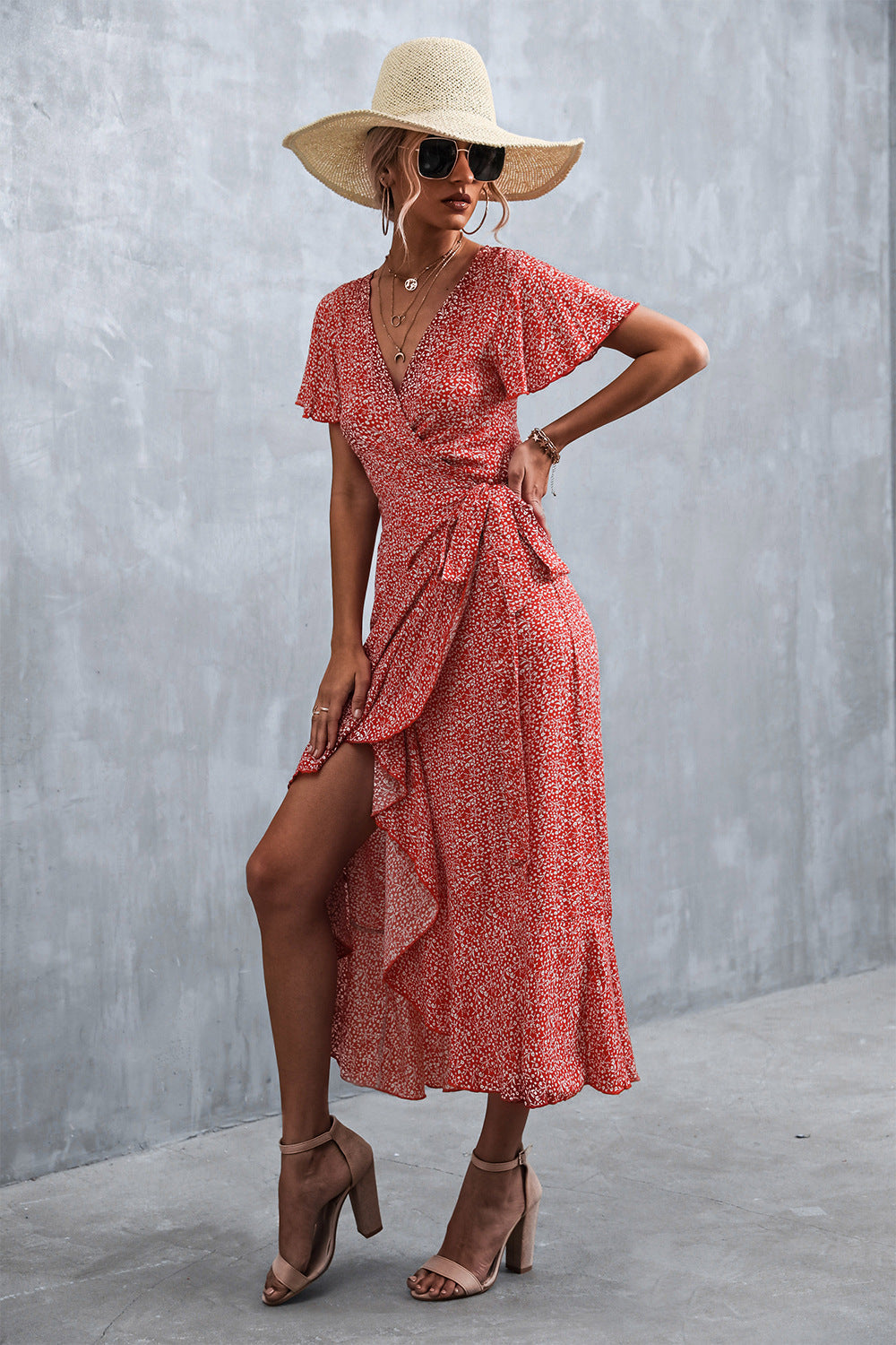 Knox Paisley High Low Ruffle Maxi Dress FINAL