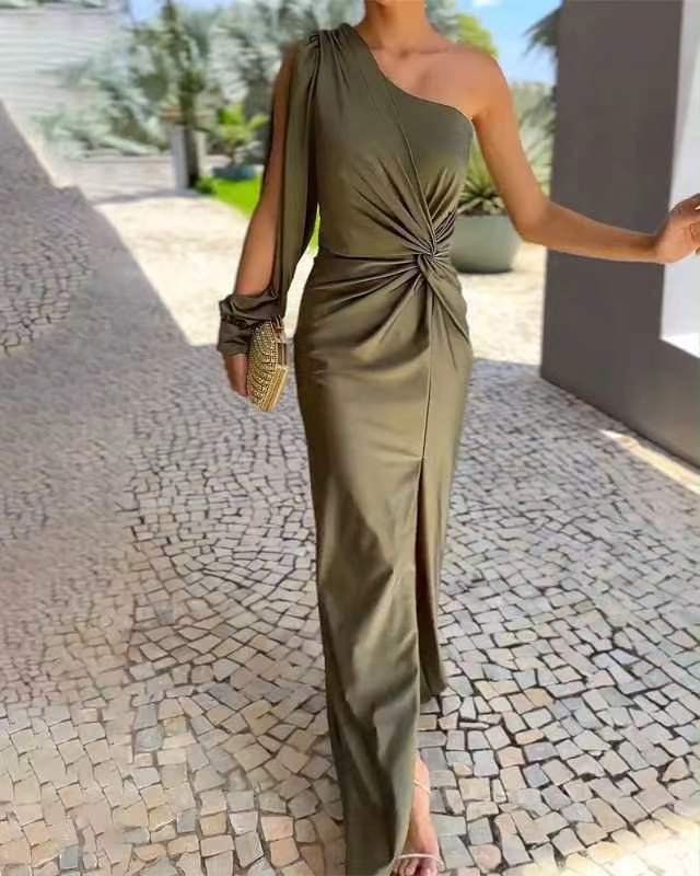 Britney Statement One Shoulder Evening Dress Elevated Occasion Wear