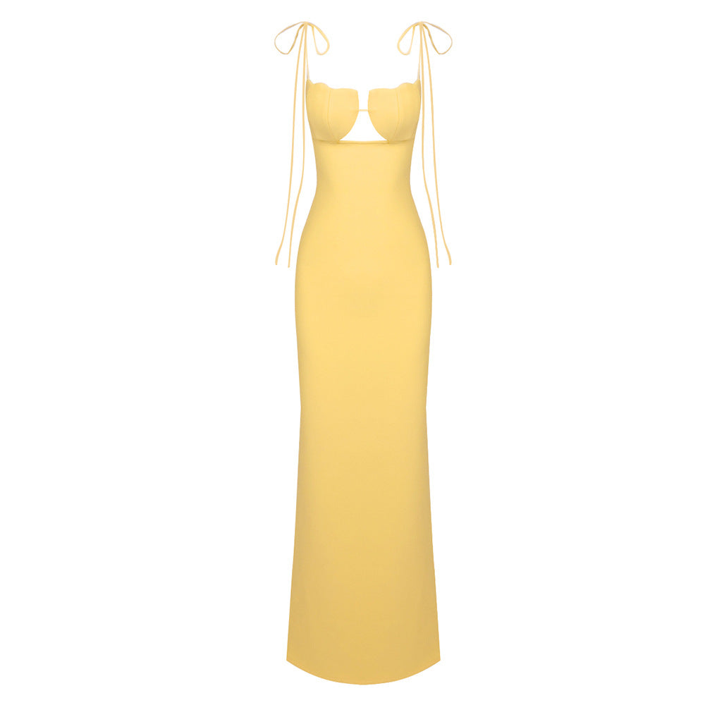 Shell Chest Cup Strap Dress Dress Backless Wearable