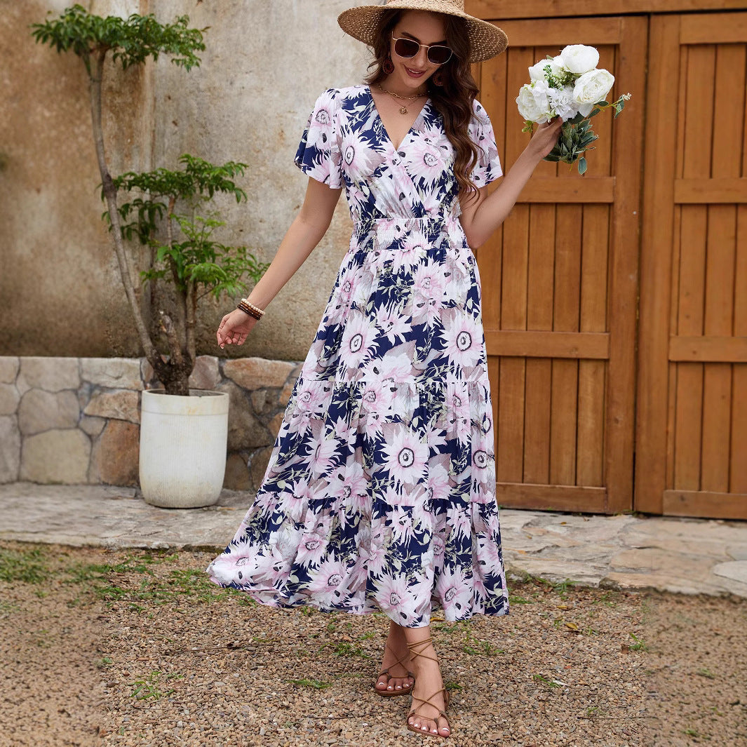 Rocío Elevated Women's Floral Wrap Maxi Dress Occasion Wear
