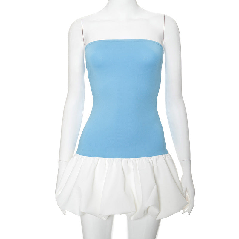 Vanessa Boutique Women's Flared Summer Dress with Bustier Top and Ruffle Hem Elevated Occasion Wear