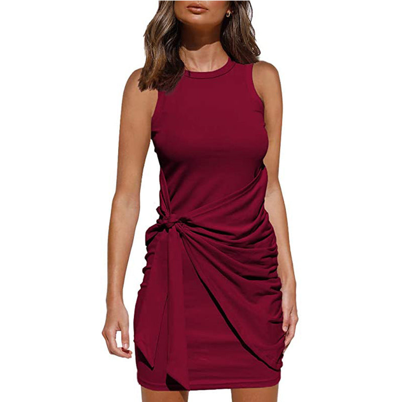 Rosalía Exclusive Women's Sleeveless Twisted Draped Mini Dress Everyday Luxe Edit