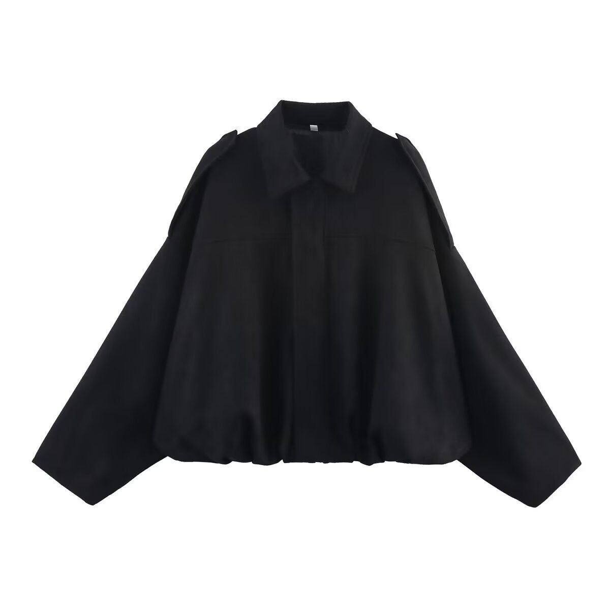 Suede Effect Zip-Up Collared Jacket