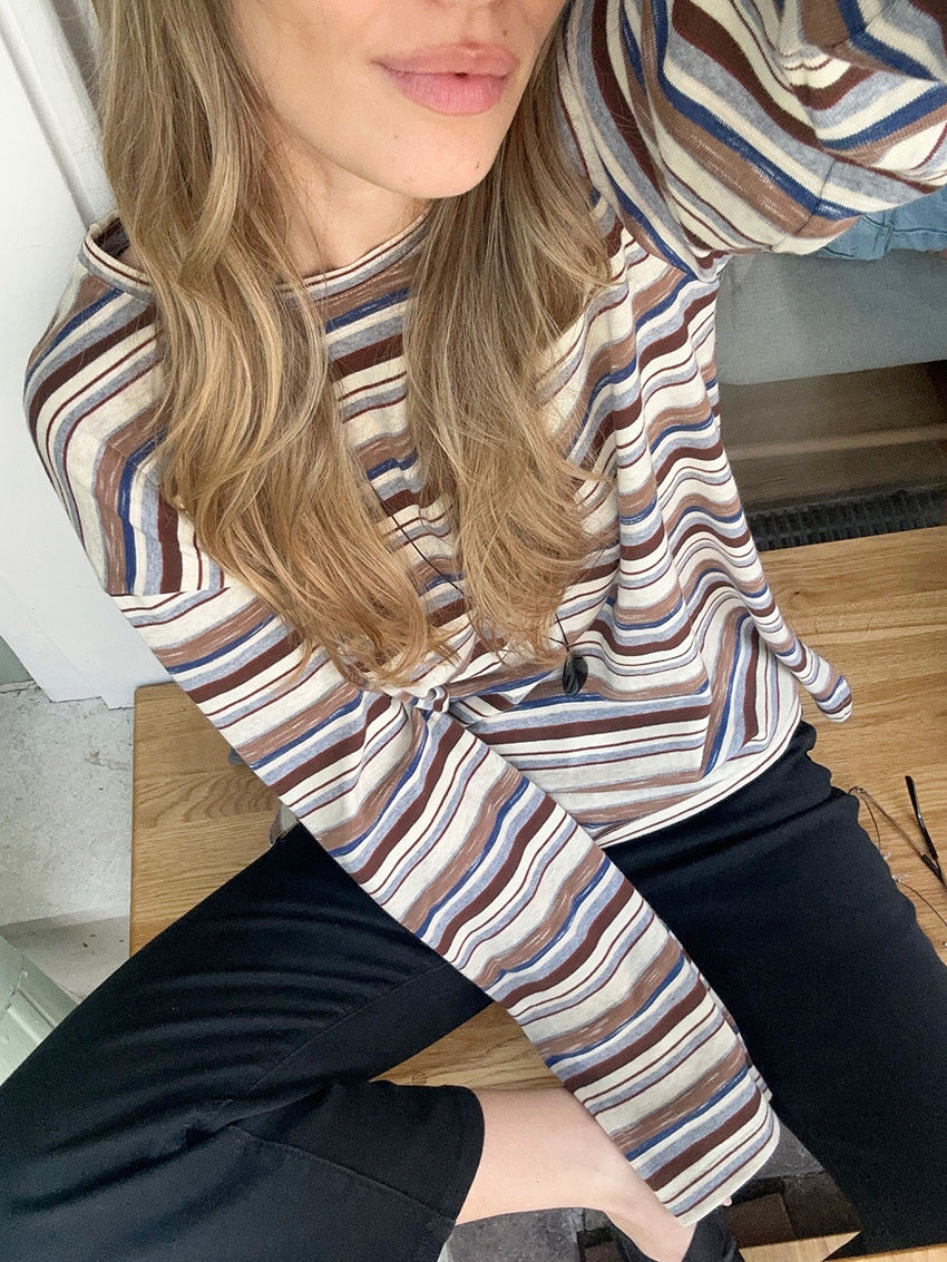 Stroll Casual Striped Long Sleeve Top