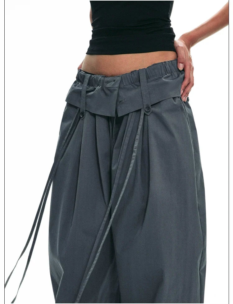Wide-Leg Paper Bag Trousers