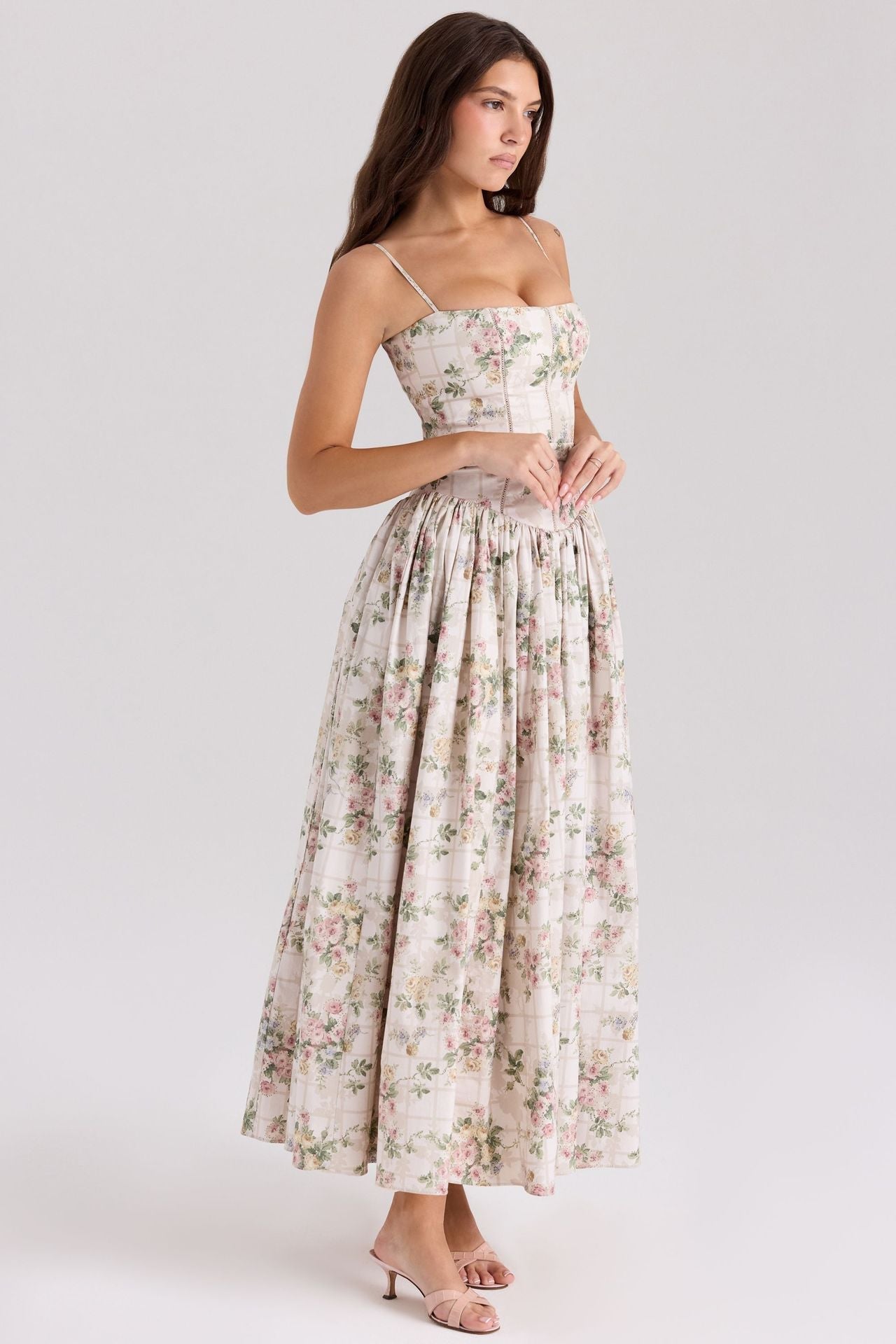 Ditsy Floral Slim Fit Slip Dress