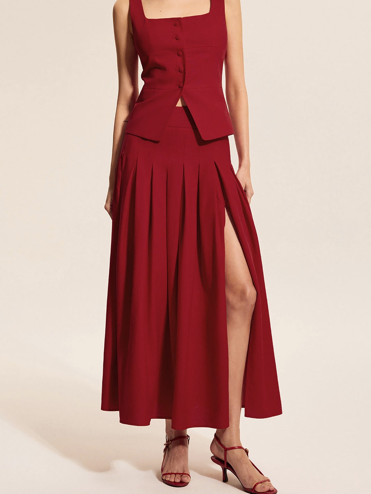 Suit Three-Dimensional Waist Sleeveless Vest Skirt