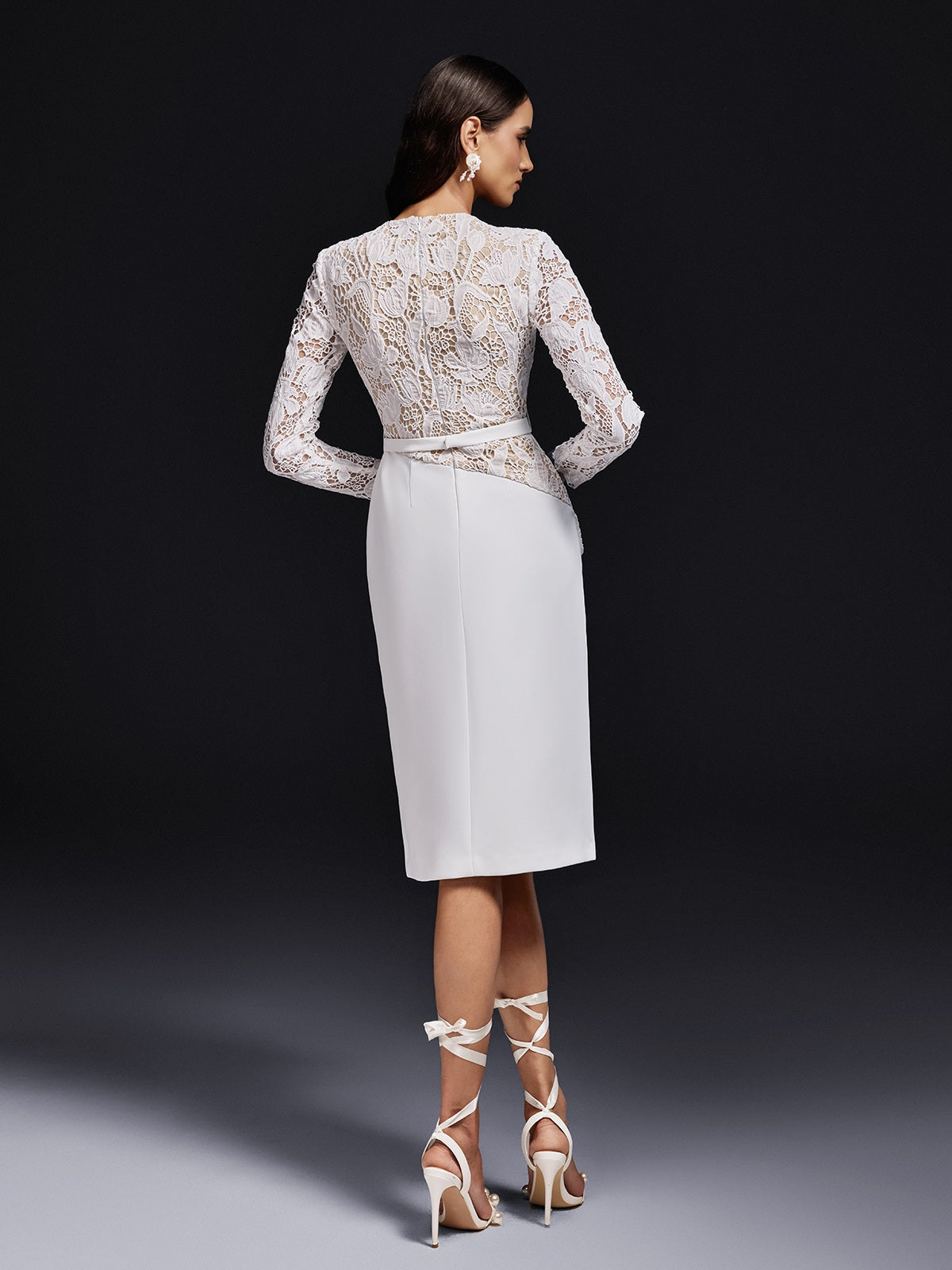Long Sleeve Lace Midi Dress