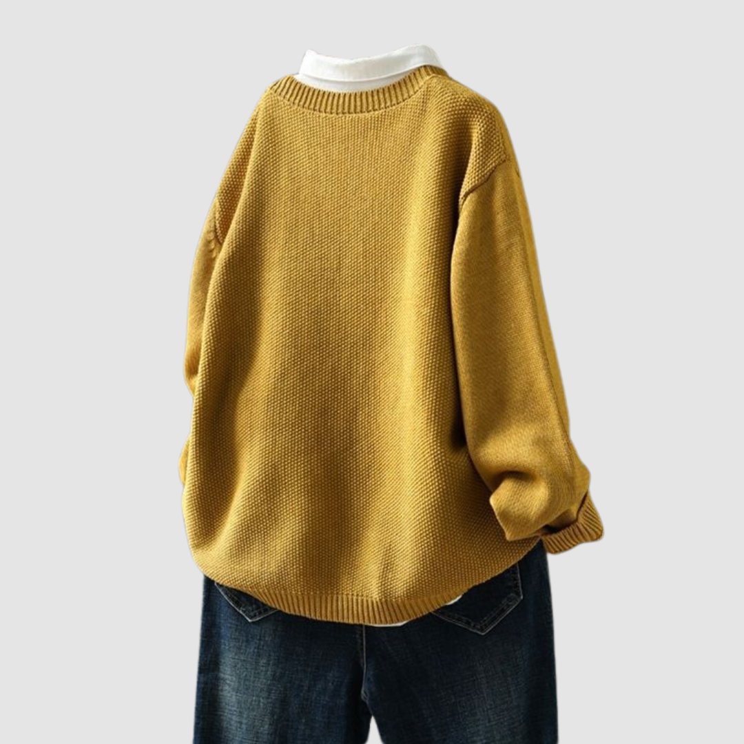 Round Neck Button-Front Chunky Knit Patch Pocket Long Sleeve Cardigan 4