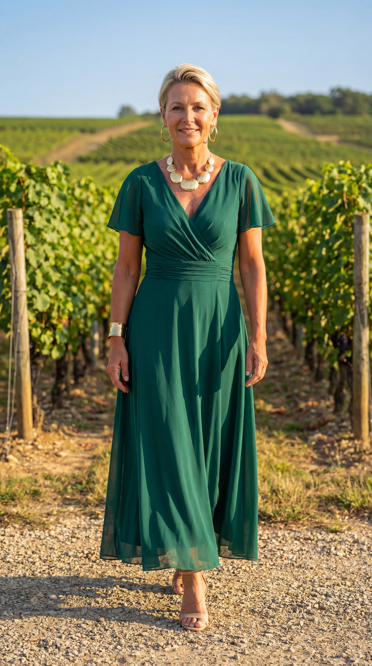 Off-Shoulder Twist Front Ruched Chiffon Maxi Dress 11