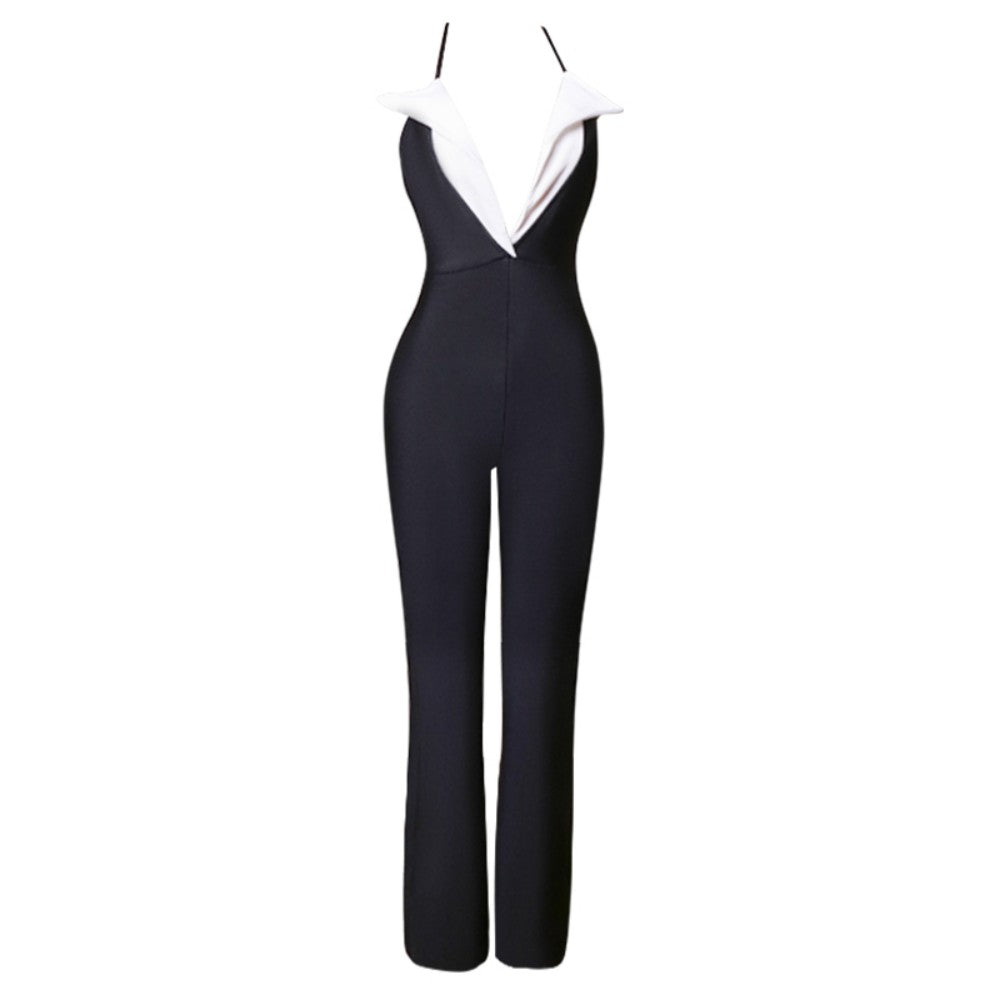 Halter Sleeveless Backless Bandage Jumpsuit