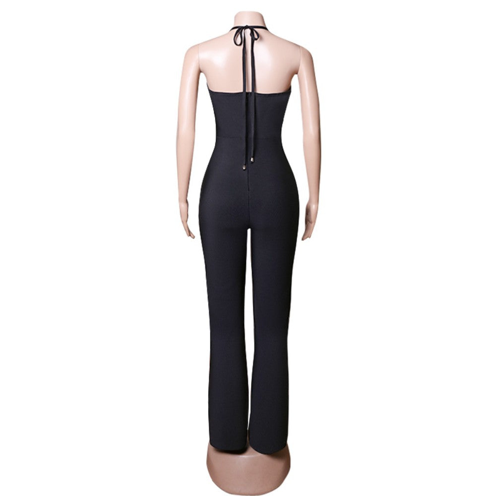 Halter Sleeveless Backless Bandage Jumpsuit