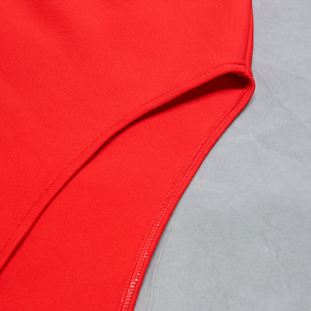 Halter Sleeveless Hollow out Midi Bandage Dress PZC1743