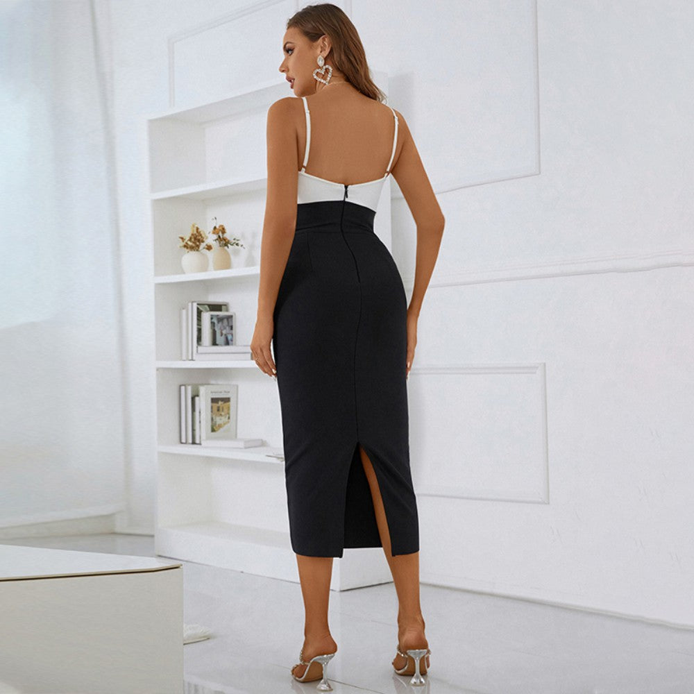 Strappy Sleeveless Midi Cut Out Bandage Dress PZL3010