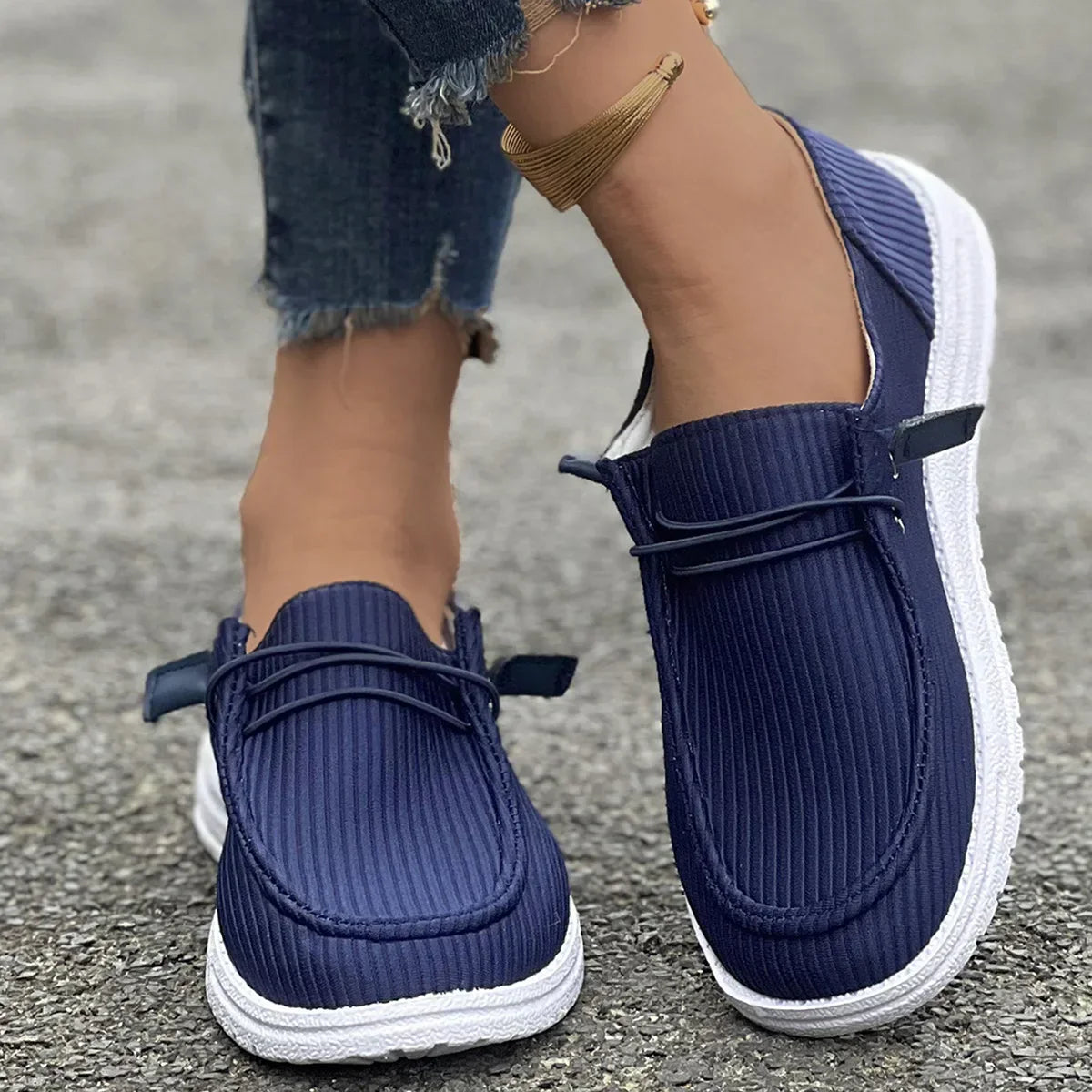 AntiSlip Flat Casual Walking Spring Autumn Round Toe Plus Size Flats Loafers
