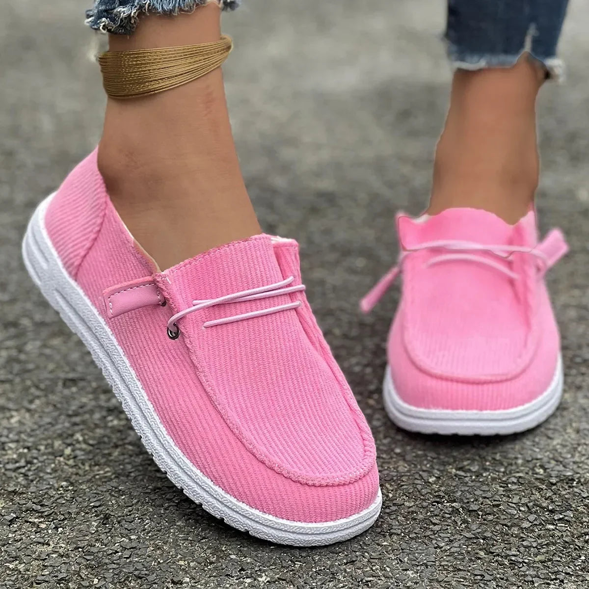 AntiSlip Flat Casual Walking Spring Autumn Round Toe Plus Size Flats Loafers