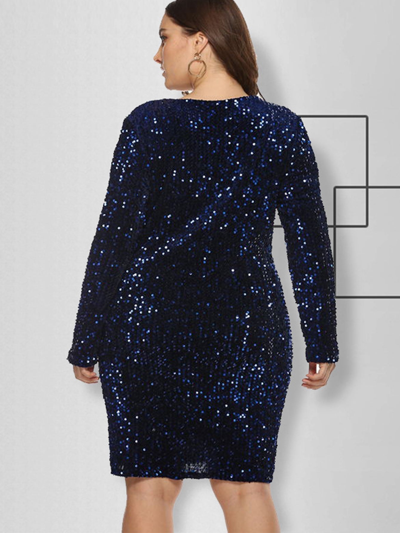 Plus Size Sequins Glitter Bodycon Dress
